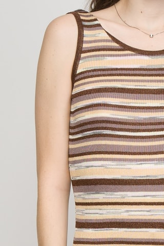 Robe longue - Marron et beige