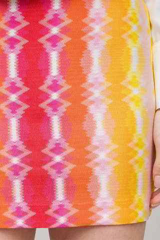 Rok Hoge Taille - Geel en Roze