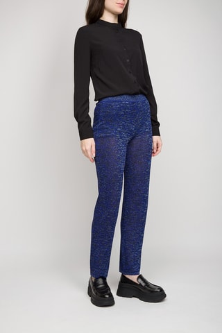 Pantalon cigarette - Bleu et argenté