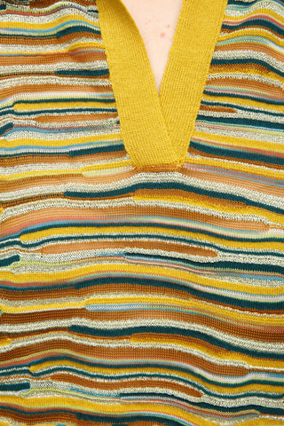 Pull en laine - Moutarde et vert foncé