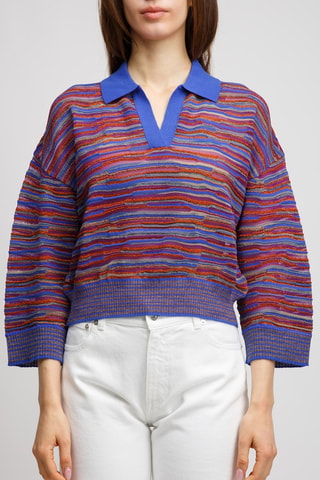 Pull en laine - Bleu foncé et violet