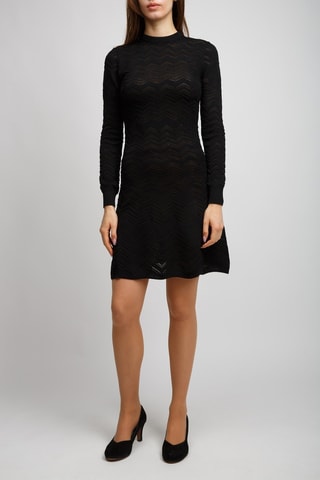 Robe patineuse en laine - Noir