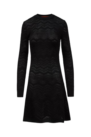 Robe patineuse en laine - Noir