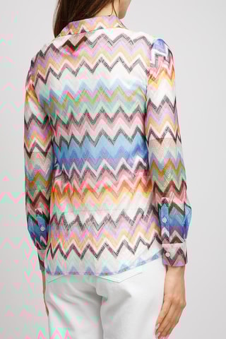 Blouse - Wit en Lichtblauw