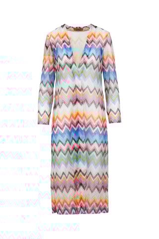 Cárdigan largo - Blanco y azul claro