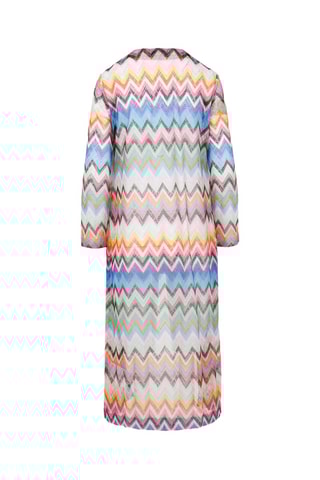 Cárdigan largo - Blanco y azul claro