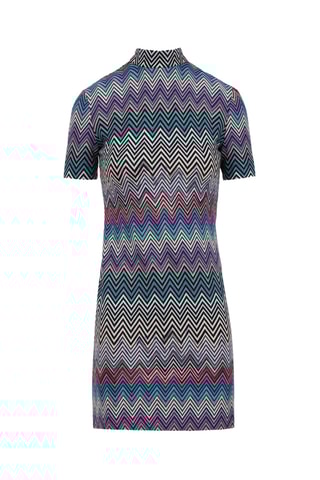 Robe fourreau en laine - Violet et turquoise
