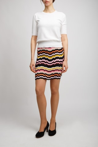 Wollen Kokerrok Hoge Taille - Lichtblauw