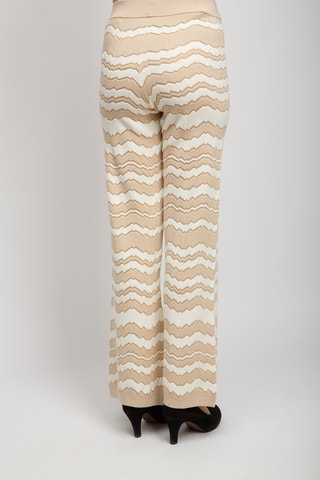 Pantalon en laine taille haute - Rose et blanc