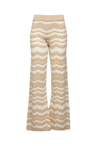 Pantalon en laine taille haute - Rose et blanc
