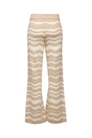 Pantalon en laine taille haute - Rose et blanc