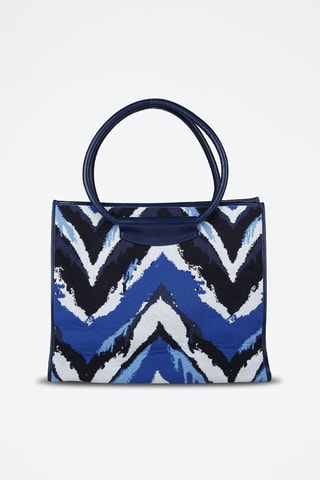 Kalfsleren Shopper - Blauw