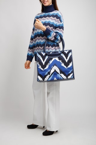 Kalfsleren Shopper - Blauw