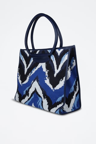 Kalfsleren Shopper - Blauw
