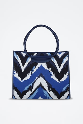 Kalfsleren Shopper - Blauw