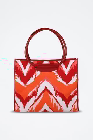 Kalfsleren Shopper - Rood