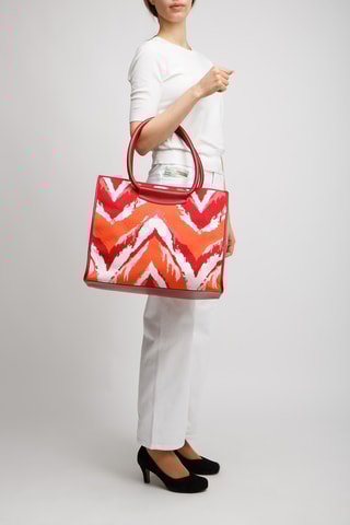 Kalfsleren Shopper - Rood
