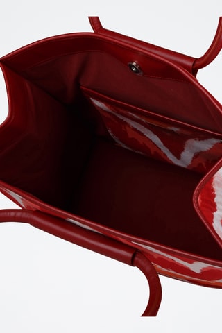 Kalfsleren Shopper - Rood