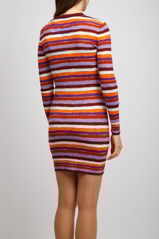 Robe pull en laine - Orange et marron