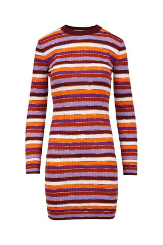 Robe pull en laine - Orange et marron