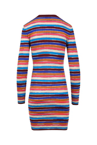 Robe pull en laine - Rose et bleu clair