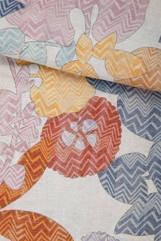 Linnen Dekbedovertrek Brenda - Paars en Wit - 285 x 234 cm