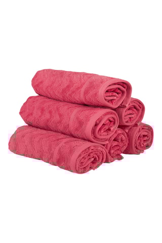 6 Gastendoekjes Rex - Koraalrood - 30 x 70 cm