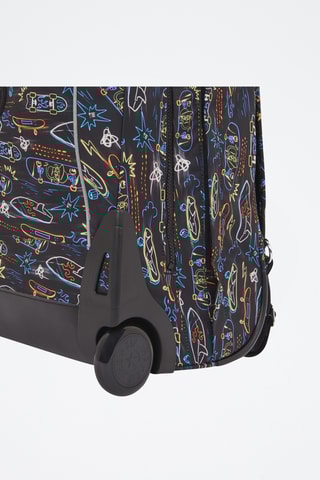 Sac à dos à roulettes Sari - Noir et bleu