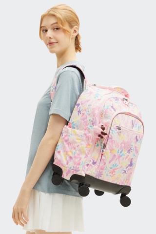 Sac à dos à roulettes New Zea - Blanc et rose