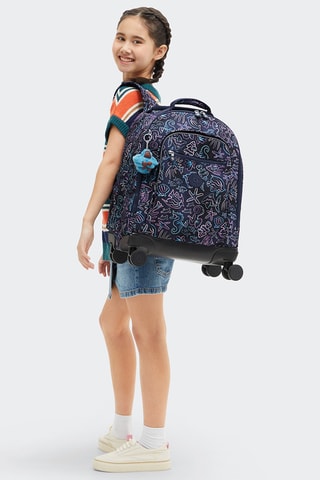 Sac à dos à roulettes New Zea - Bleu marine et rose poudré