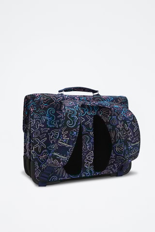 Cartable Preppy - Bleu marine et rose poudré