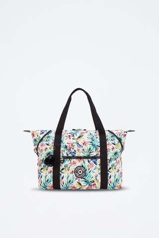 Cabas Art M - Blanc et turquoise