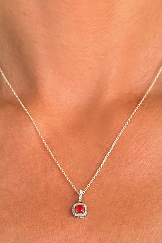 Collier - Argent, diamants et rubis