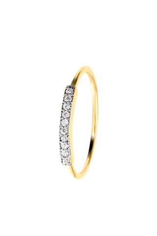 Bague - Argent plaqué or jaune et diamants