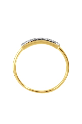 Bague - Argent plaqué or jaune et diamants