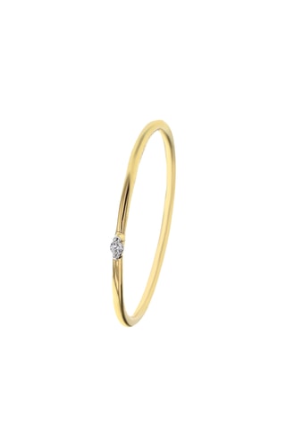Bague - Argent plaqué or jaune et diamant