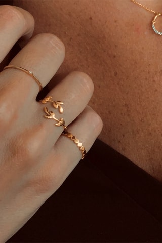 Bague - Argent plaqué or jaune et diamant