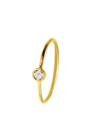 Bague - Argent plaqué or jaune et diamants