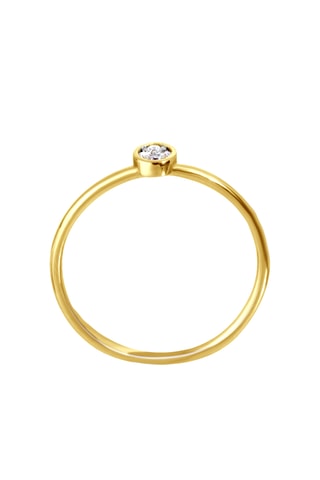 Bague - Argent plaqué or jaune et diamants