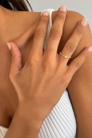 Bague - Argent plaqué or jaune et diamants