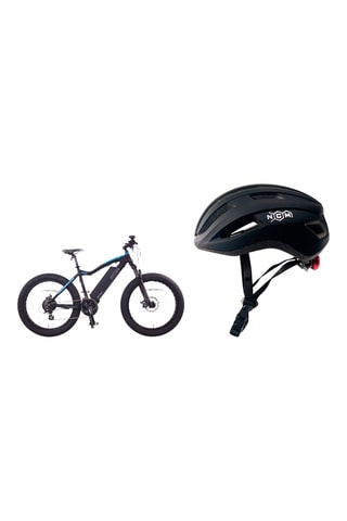 Elektrische Fiets NCM Aspen 26” Zwart en Fietshelm NCM Maat M Zwart