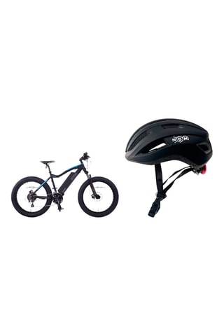 Elektrische Fiets NCM Aspen Plus 26” Zwart en Fietshelm NCM Maat M Zwart