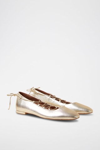 Geitenleren Ballerina's - Goudkleurig