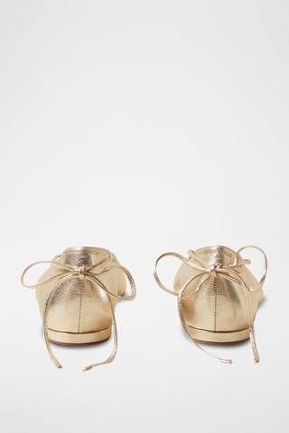 Geitenleren Ballerina's - Goudkleurig