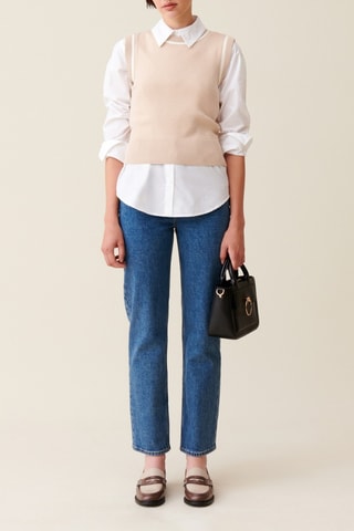 Mouwloze Trui - Beige