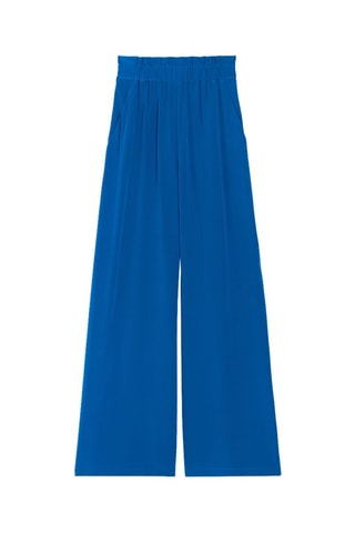 Soepelvallende Zijden Broek Blauw