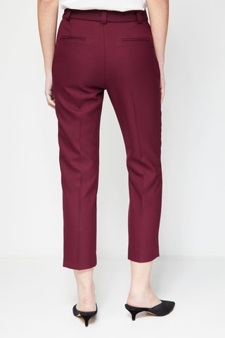 7/8 Rechte Broek Hoge Taille Bordeauxrood