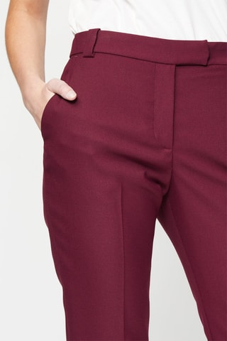 7/8 Rechte Broek Hoge Taille Bordeauxrood