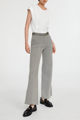 Broek Hoge Taille Wide Legs Ecru