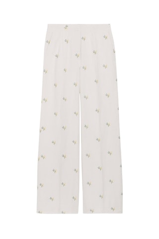 Rechte Linnen Broek Wit